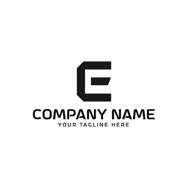 Freie Vektor-Einfache Buchstabenmarke E Logo-Design-Vorlage