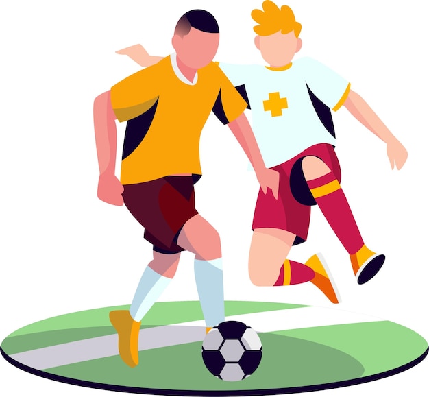 Freie Vektor-Flat-Fußballspieler