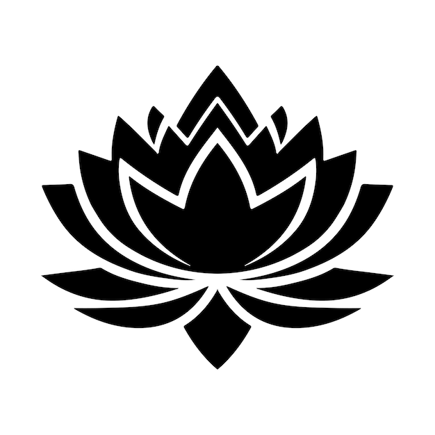 Vektor freie vektor-lotus-silhouettenblüten-illustration