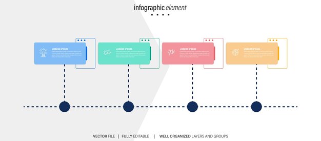 Vektor freie vektor-zeitleiste mit daten-infographik-vorlage