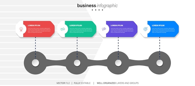 Freie Vektor-Zeitleiste mit Daten-Infographik-Vorlage