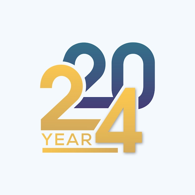 Freier Vektor Neujahr 2024 Text Typographie Design Element Flyer Banner Design