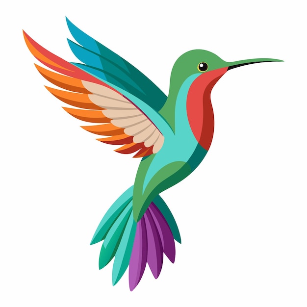 Freier Vektor schöne fliegende Kolibri-Design