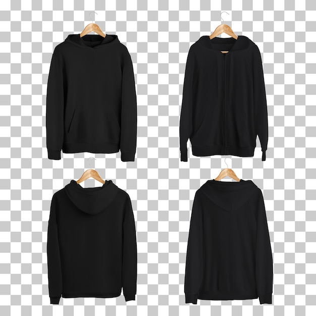 Freies Vektor-Set mit schwarzem Hoodie