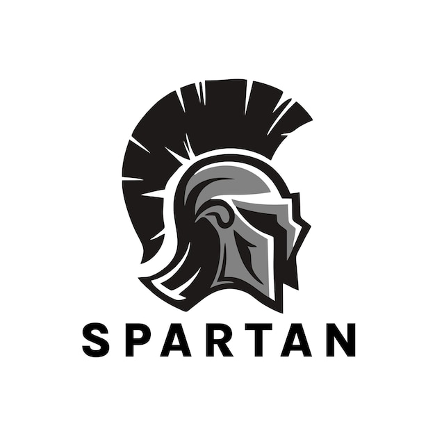 Freies Vektor Spartan Helm Logo isoliert auf weißem Hintergrund