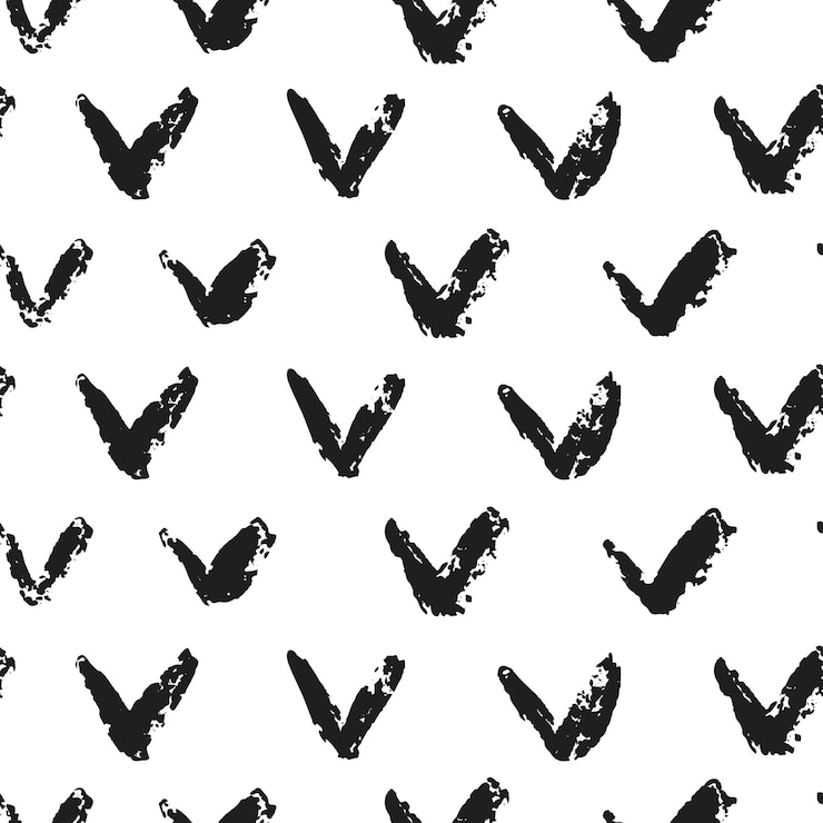 Vektor freihändiges häkchen nahtloses muster. zusammenfassung formt grunge-textur auf weißem hintergrund. vektorillustration
