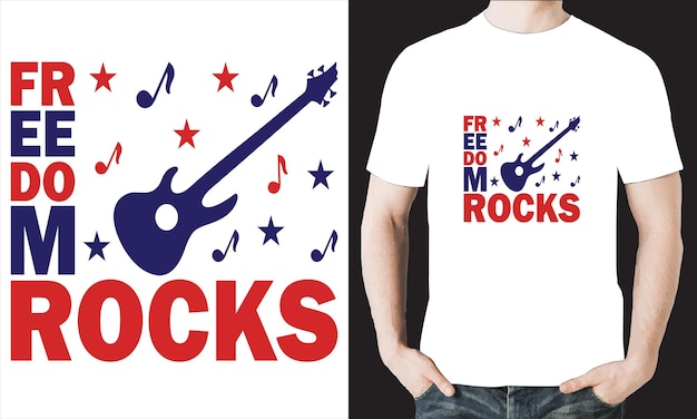 Vektor freiheitsrock-t-shirt-design-vektordatei