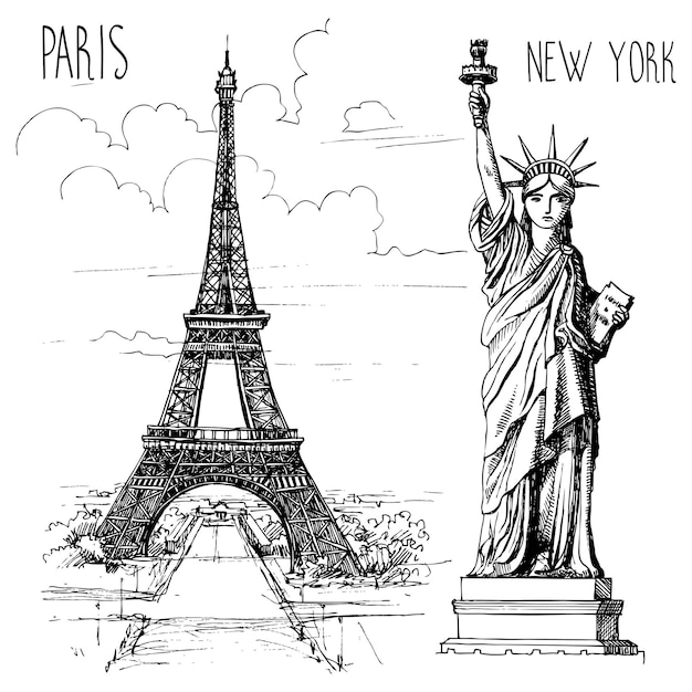Freiheitsstatue Eiffelturm