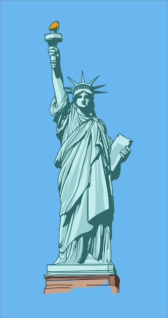 Freiheitsstatue von Amerika Illustrationszeichnung
