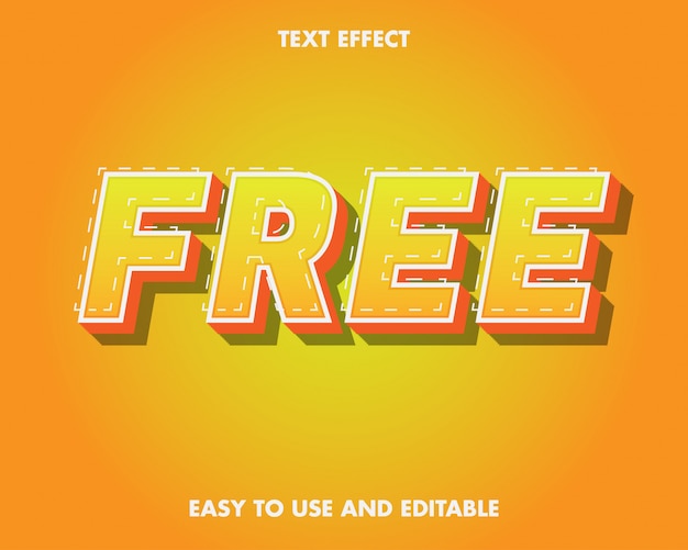 Freitext-effekt. bearbeitbarer texteffekt und einfach zu bedienen. premium-vektor-illustration