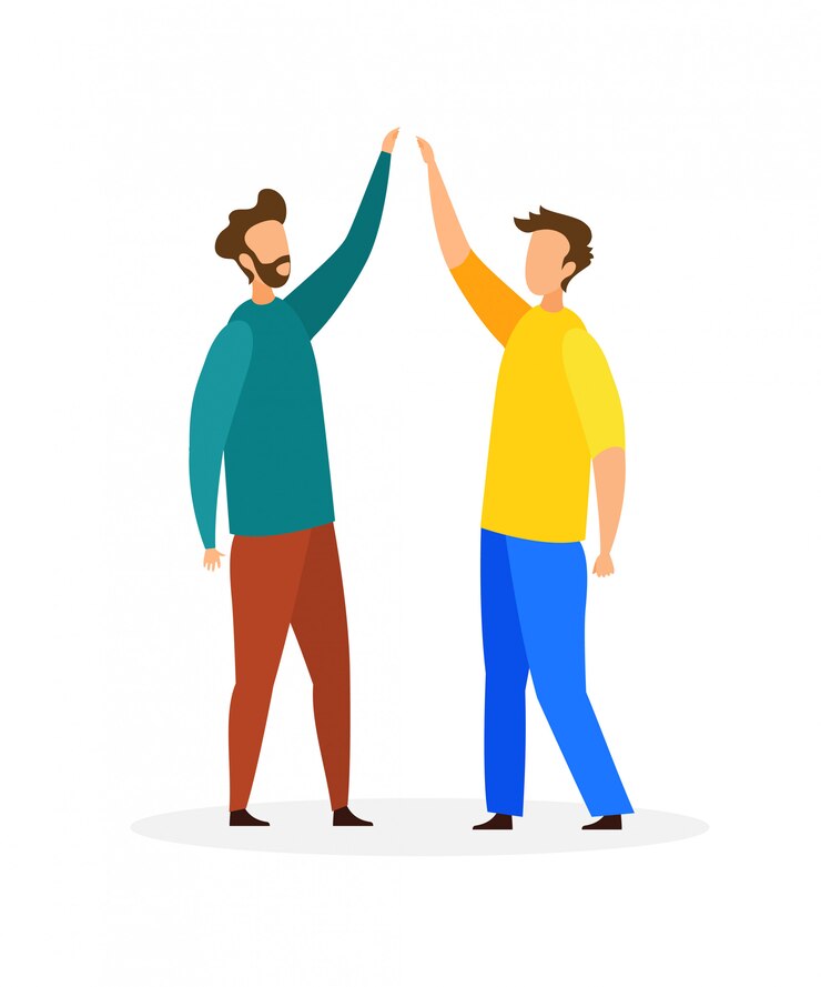 Freunde geben High Five Flat