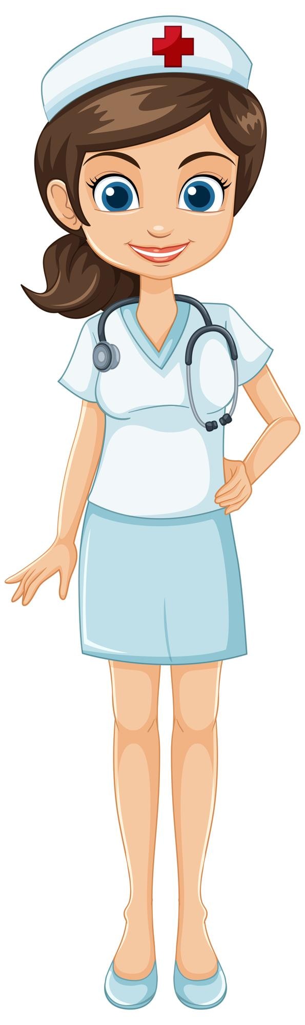 Vektor freundliche krankenschwester in vektorillustration in uniform