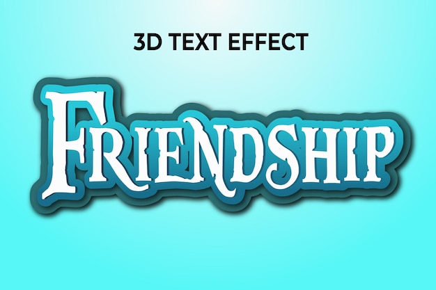 Freundschaft 3D-Texteffekt vollständig bearbeitbar