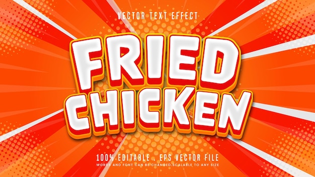 Fried Chicken 3d bearbeitbarer Texteffekt-Schriftstil