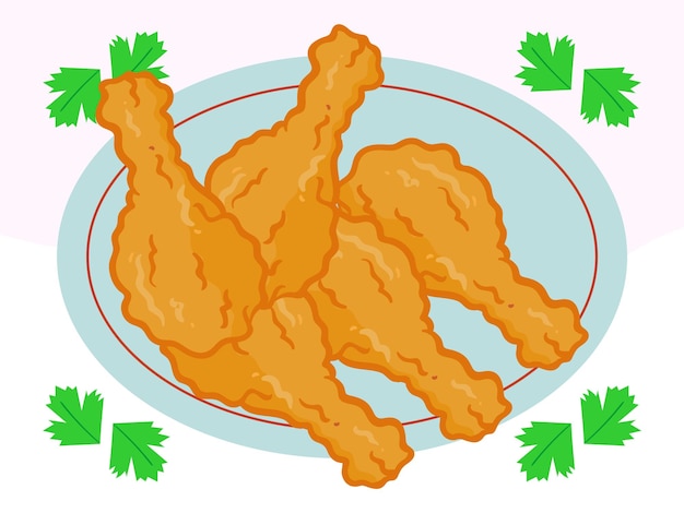Fried Chicken Concept Illustration Stilvoll und wunderschön