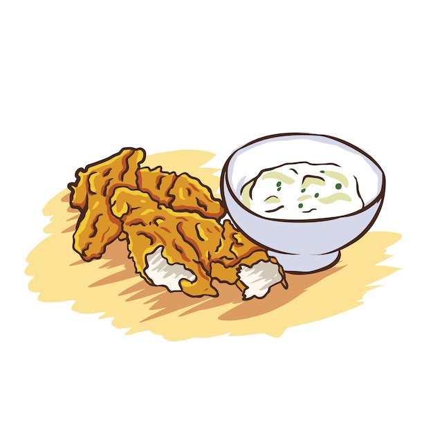 Fried chicken illustration