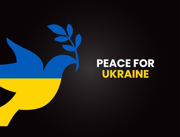Frieden für die Ukraine - Fliegender Vogel als Symbol des Friedens. Unterstützen Sie die Ukraine. Kein Kriegszeichenvektor.
