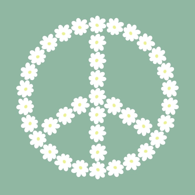 Friedenszeichen gänseblümchen in form eines friedenssymbols friedenssymbol mit blumen