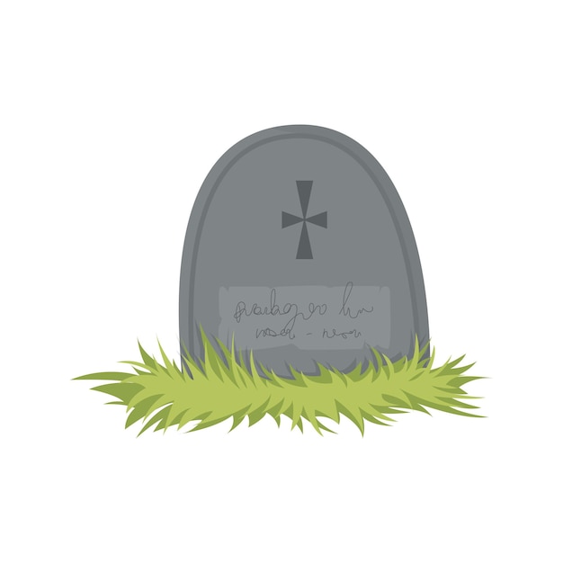 Friedhofsgrab für Halloween. Vektorillustration für Aufkleber, Design, Werke, Werbung und so weiter