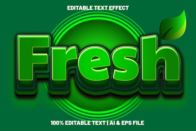 Frisch bearbeitbarer texteffekt 3d-prägestil