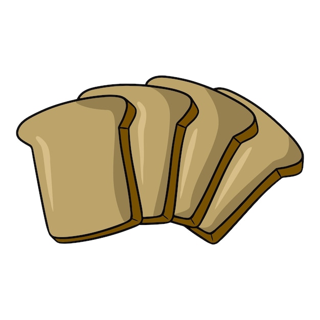 Frisch geschnittener brottoast für sandwiches, vektorgrafik im cartoon-stil