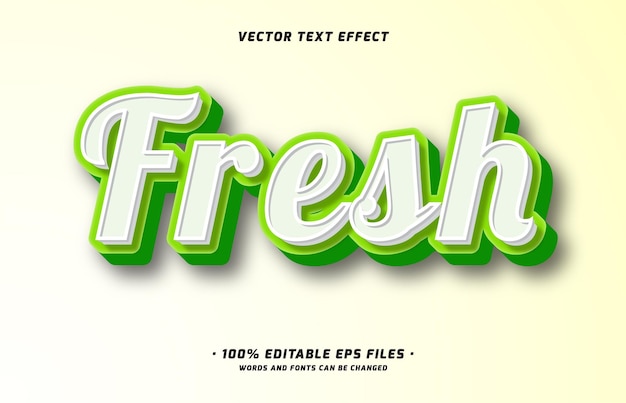 Frische 3D-bearbeitbare natürliche Texteffekte Vektorillustration