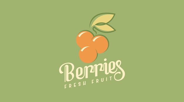 Frische beeren logo-design-konzept im retro-stil