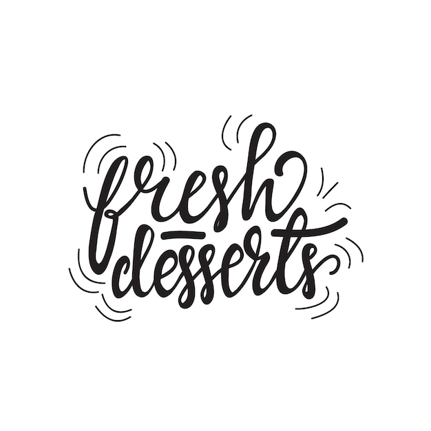 Frische desserts beschriften. vektor-illustration.