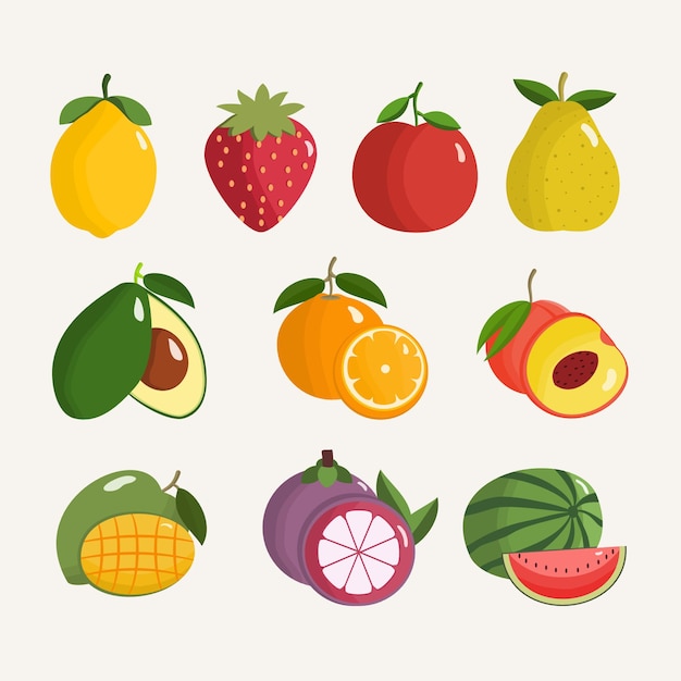 Frische Früchte Illustration für Schullernkarte