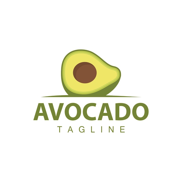 Vektor frischer avocado-garten avocado logo-illustrationsdesign einfache vorlage produktmarkierung