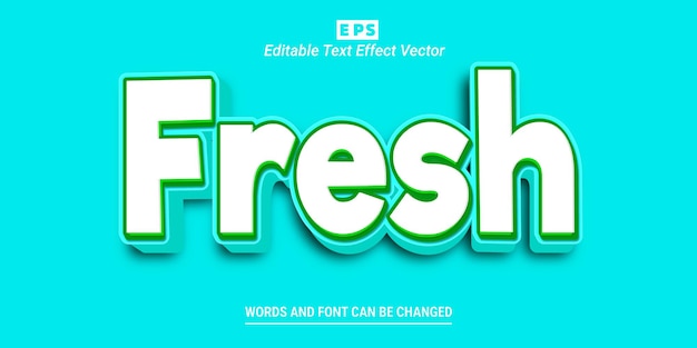 Frischer bearbeitbarer Text-Effekt-Vektor 3d mit Hintergrund