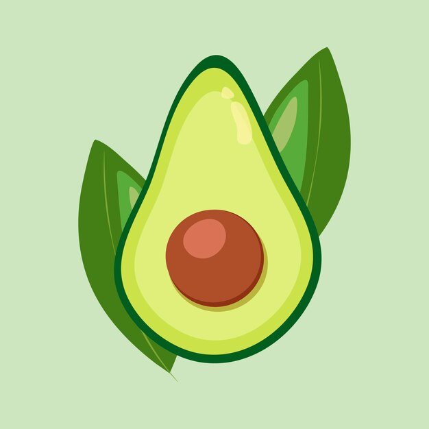 Frisches Avocado-Poster Exotische Früchte isoliert auf grünem Hintergrund Avocado-Symbol