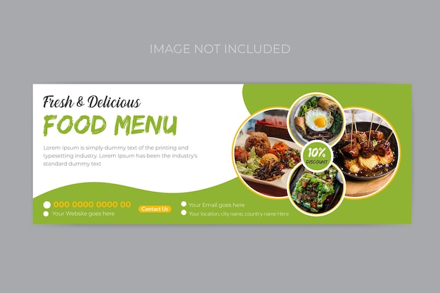 Frisches Essen Facebook-Cover-Design-Vorlage für ein Restaurant