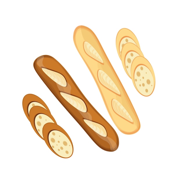 Frisches französisches baguette-vektorillustrationslogo