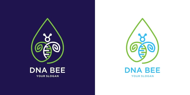 Vektor frisches honigbienen-logo mit wassertropfen-design