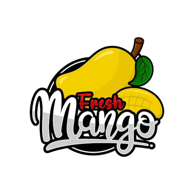 Frisches mango-abzeichen-design-logo