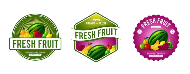 Frisches obst-logo-vorlagendesign