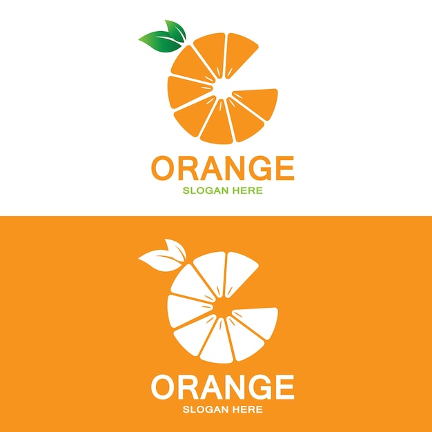 Frisches obst, orange, vektor, logo, design, für, obstladen, saftgeschäft, in, orange, color