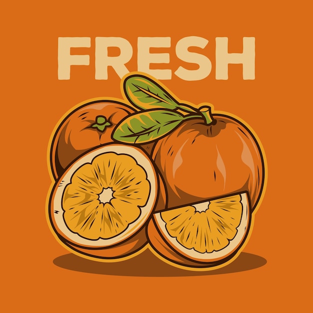 Frisches orangefarbenes vektor-illustrationsdesign