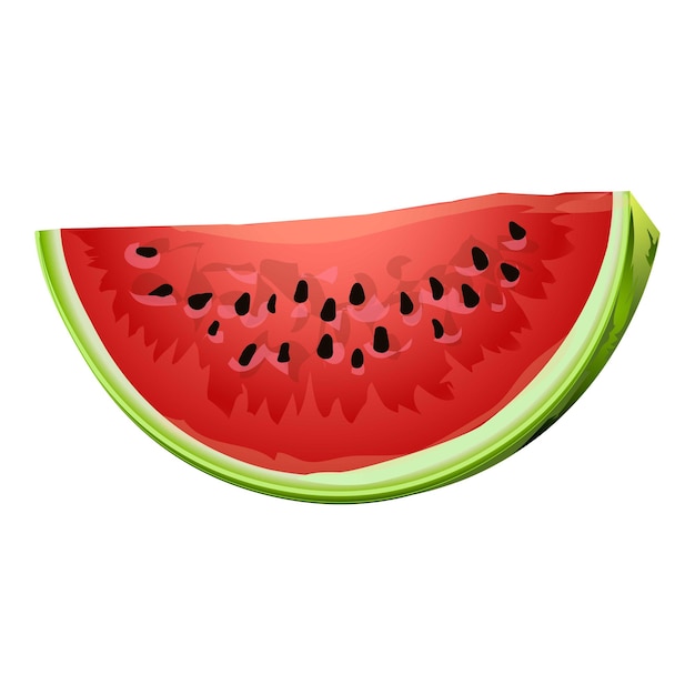 Frisches Wassermelonenstück-Symbol Cartoon-Vektor Sommerfrucht Essen tropisch