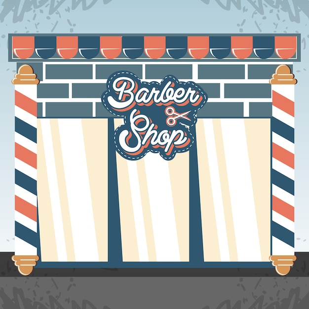 Friseursalonaufkleber-retrostilvektor-illustrationsdesign