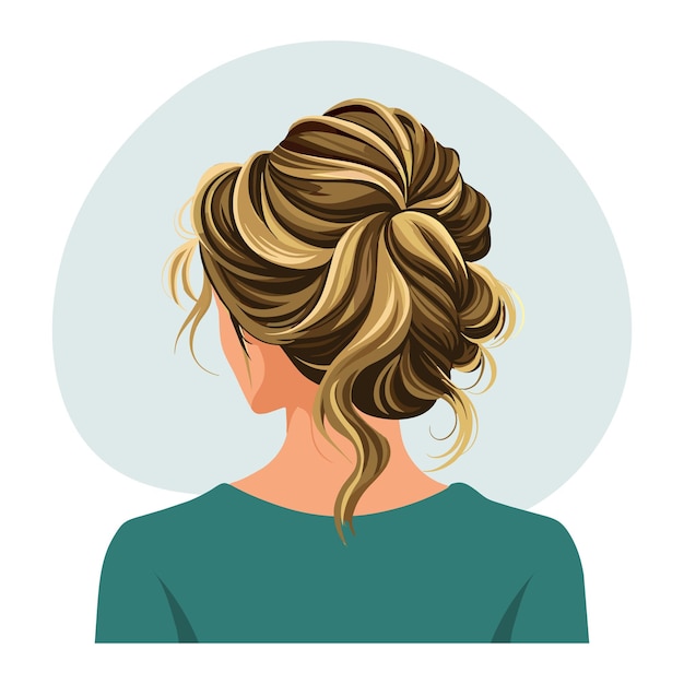 Frisur für junge Frauen Rücksicht Frisur von Frauen Schönheit und Mode Illustration Poster-Clipart