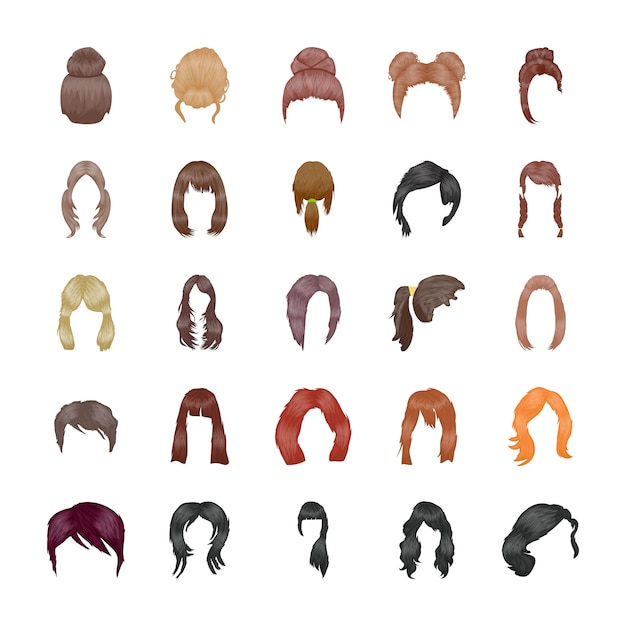 Vektor frisuren icons pack