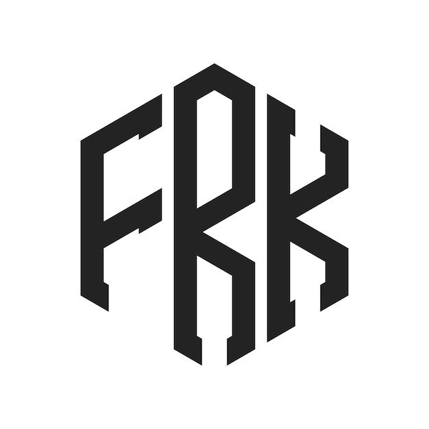 FRK-Logo-Design Anfangsbuchstaben FRK-Monogramm-Logo in Hexagonform