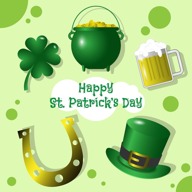 Fröhliche Elemente zum St. Patricks Day