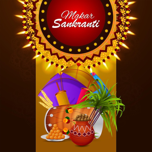 Fröhliche Makar Sankranti Feier Grußkarte