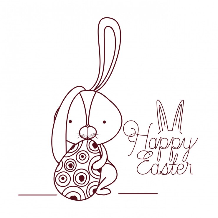 Fröhliche Ostern-Aufkleber mit Ei lokalisierter Ikone