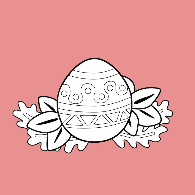 Fröhliche ostern dekorierte eier-feiertags-cartoon-digital-stempel-umriss