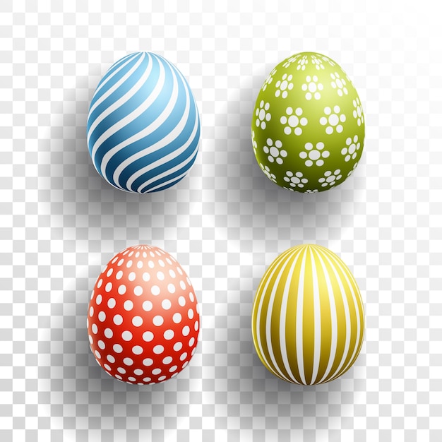 Fröhliche Ostern farbige Eier eingestellt