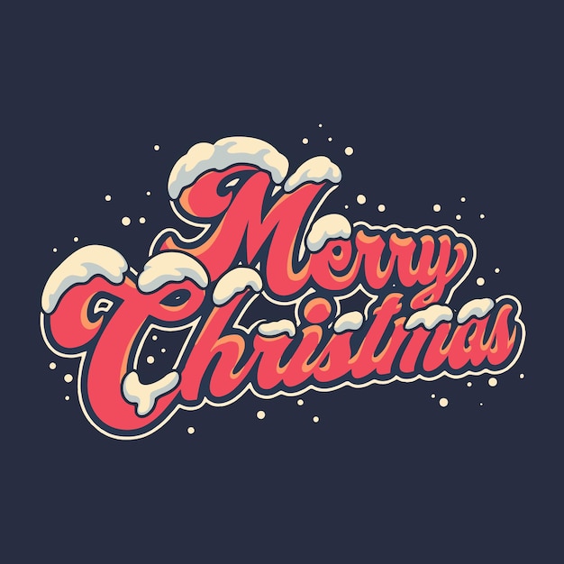 Fröhliche weihnachtstypografie vektorillustration für t-shirt-design-logo oder -aufkleber